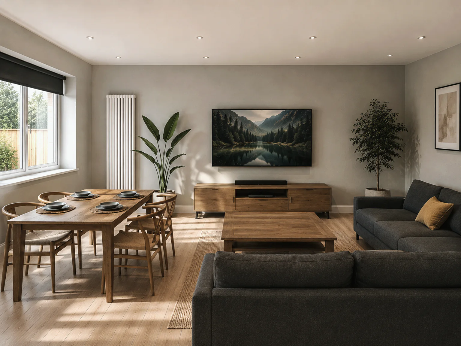 Warm contemporary living room