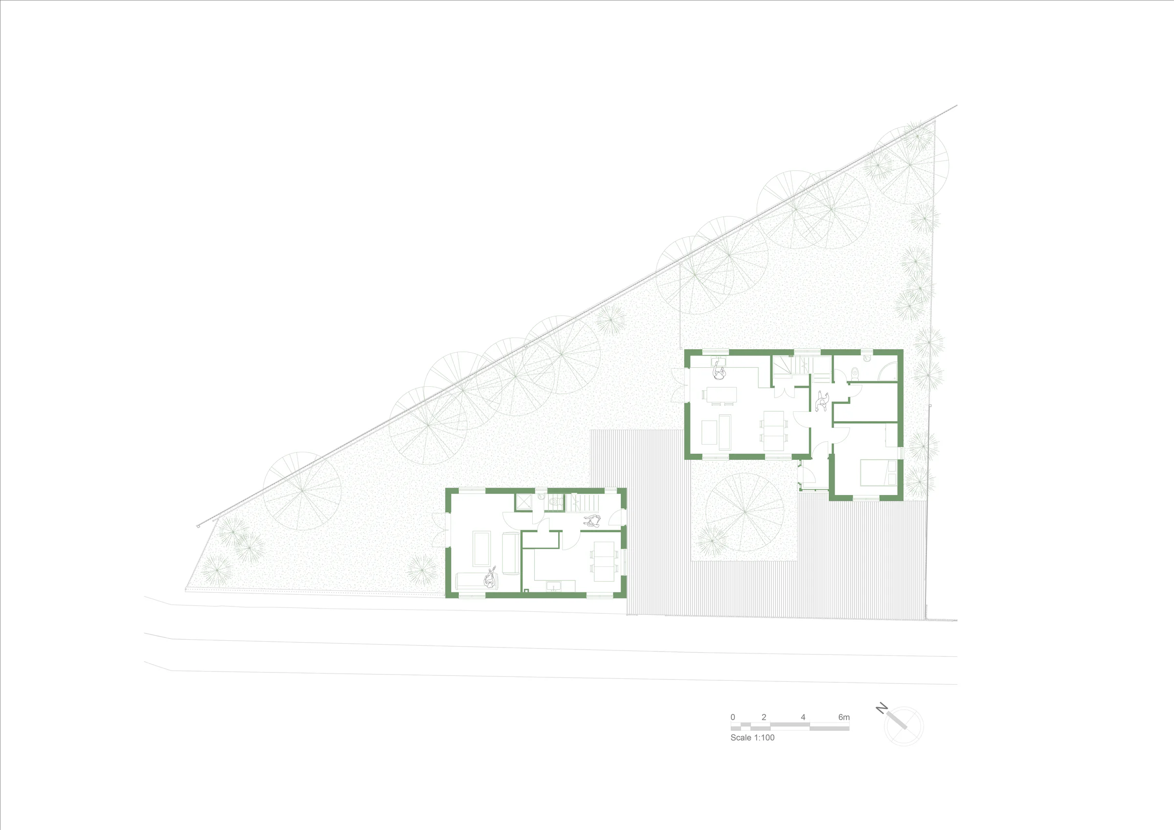Architectural plan with site boundaries and access